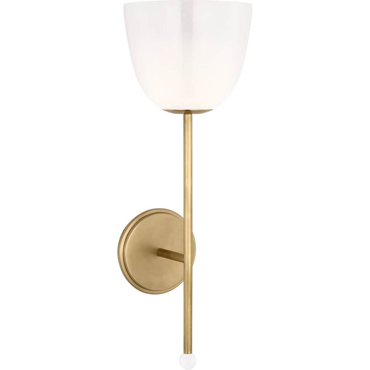 AERIN Brisa 20" Torch Sconce in Hand-Rubbed Antique Brass with White Strie Glass Shade W7" x H20" x E7.75"