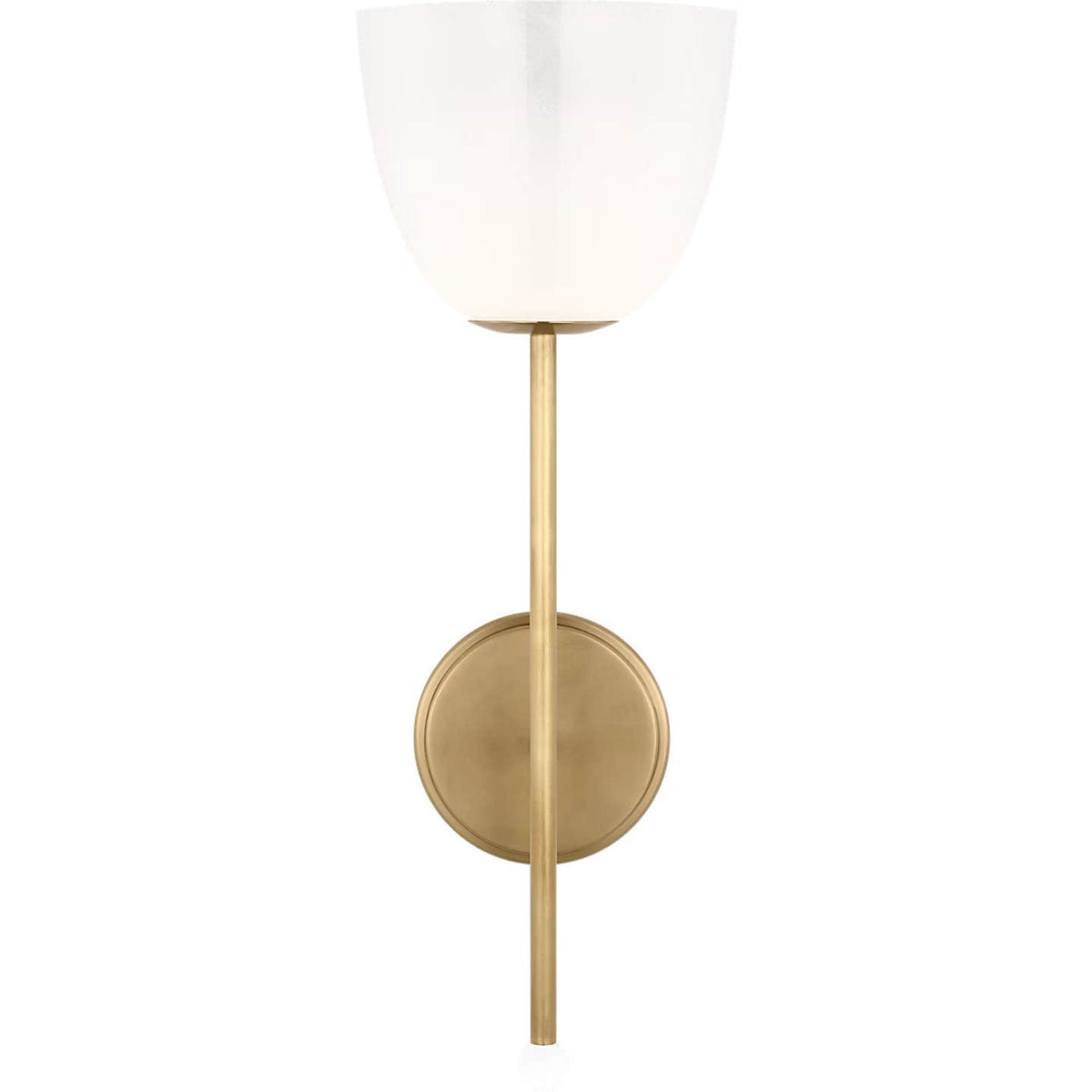 AERIN Brisa 20" Torch Sconce in Hand-Rubbed Antique Brass with White Strie Glass Shade W7" x H20" x E7.75"
