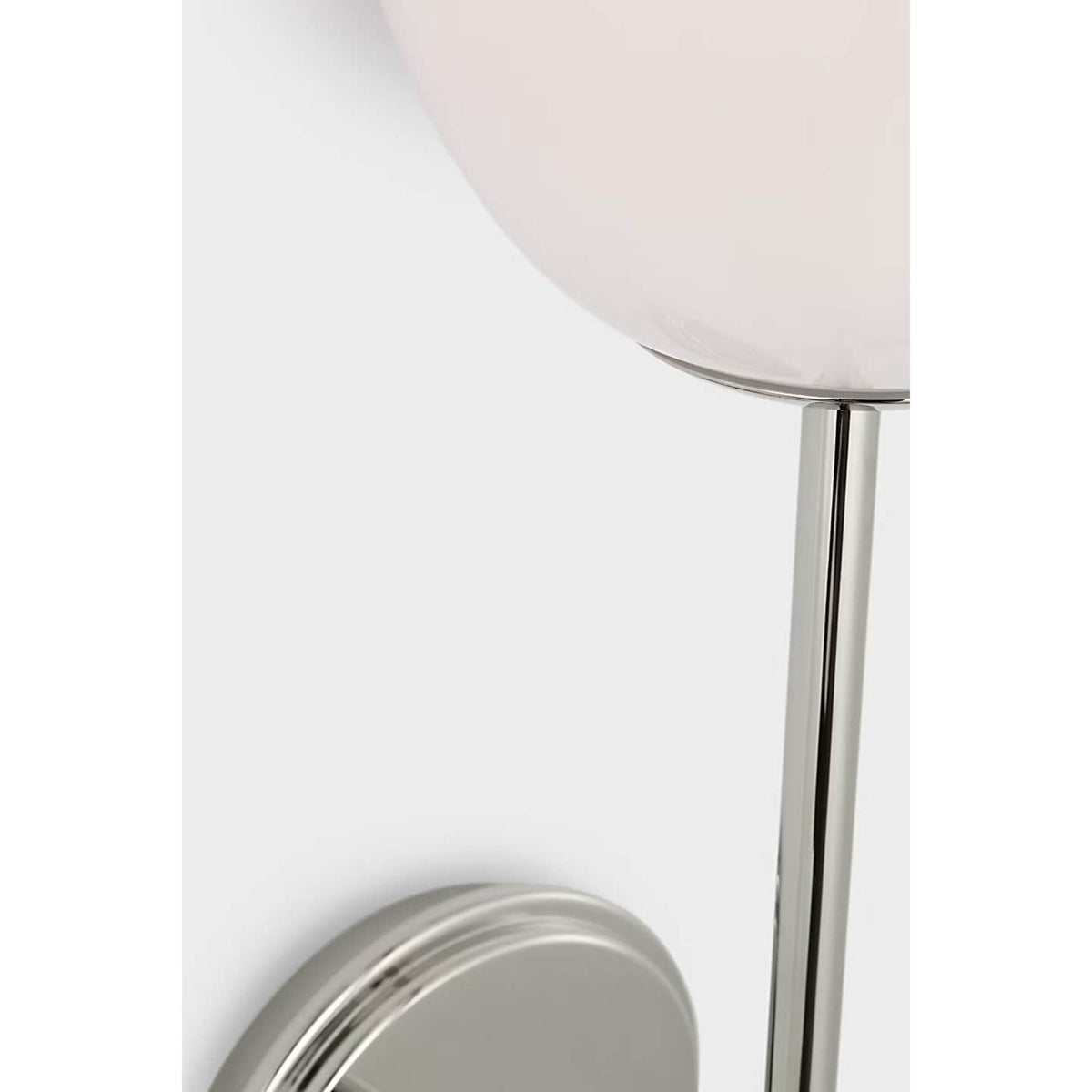 AERIN Brisa 20" Torch Sconce in Polished Nickel with White Strie Glass Shade W7" x H20" x E7.75"