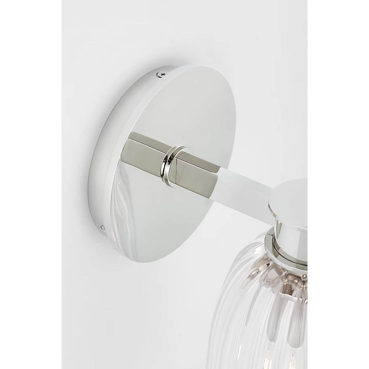 AERIN Asalea Single Sconce in Polished Nickel with Clear Glass W5" x H8.5" x E7"