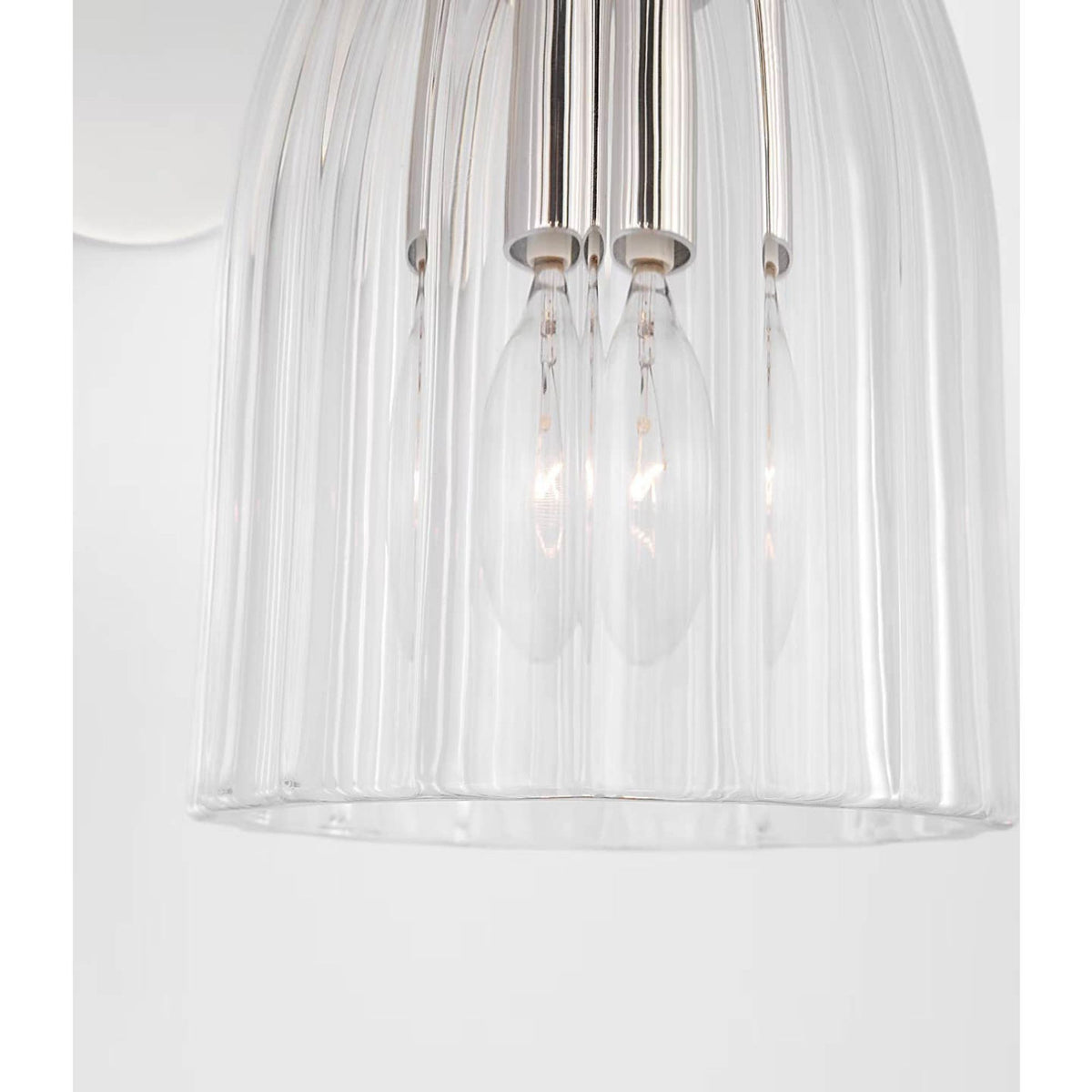AERIN Asalea Single Sconce in Polished Nickel with Clear Glass W5" x H8.5" x E7"