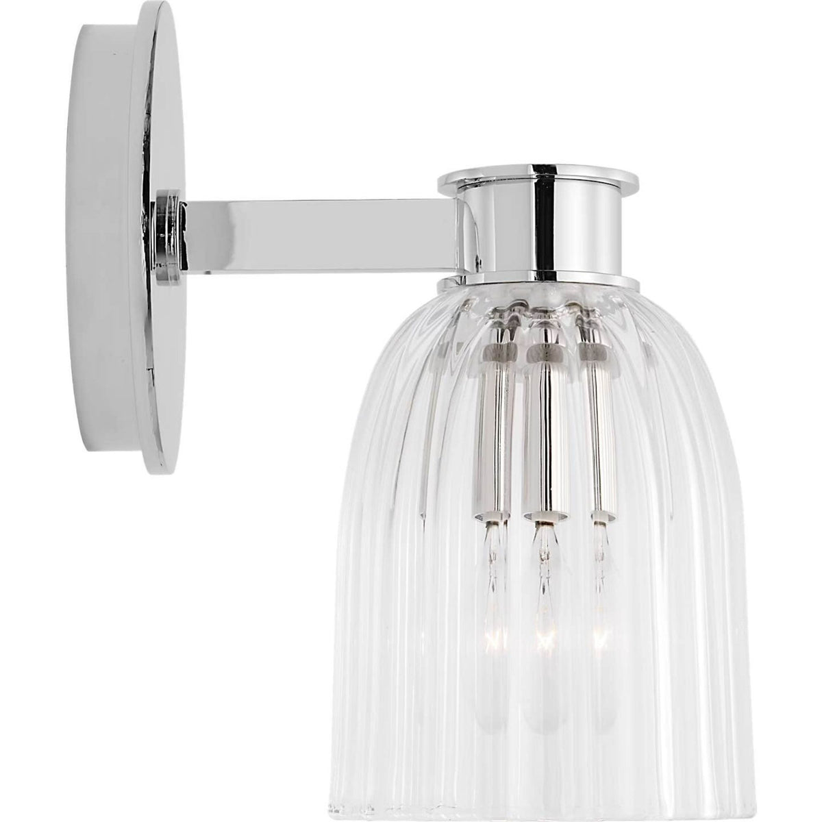 AERIN Asalea Single Sconce in Polished Nickel with Clear Glass W5" x H8.5" x E7"
