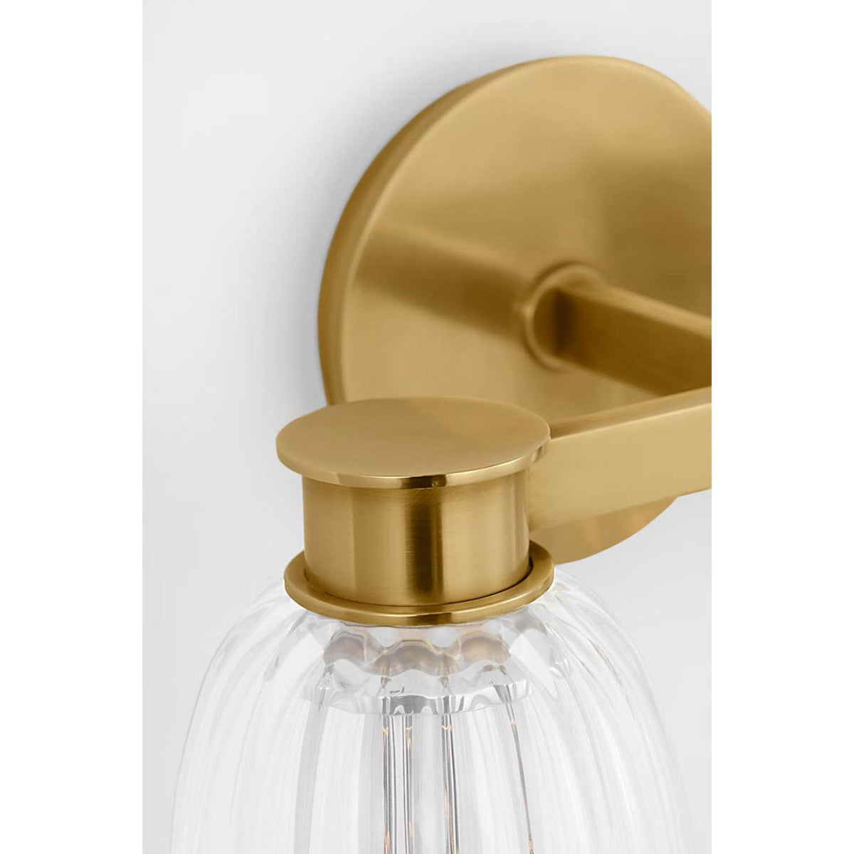 AERIN Asalea Double Sconce in Hand-Rubbed Antique Brass with Clear Glass W13" x H8.5" x E7"