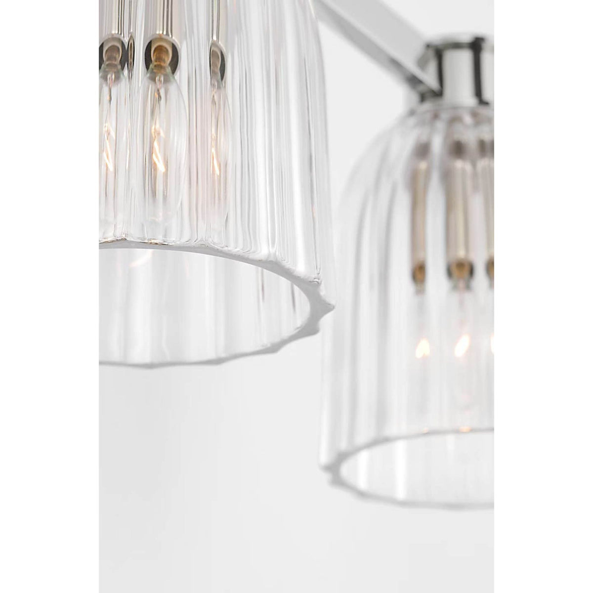 AERIN Asalea Double Sconce in Polished Nickel with Clear Glass W13" x H8.5" x E7"