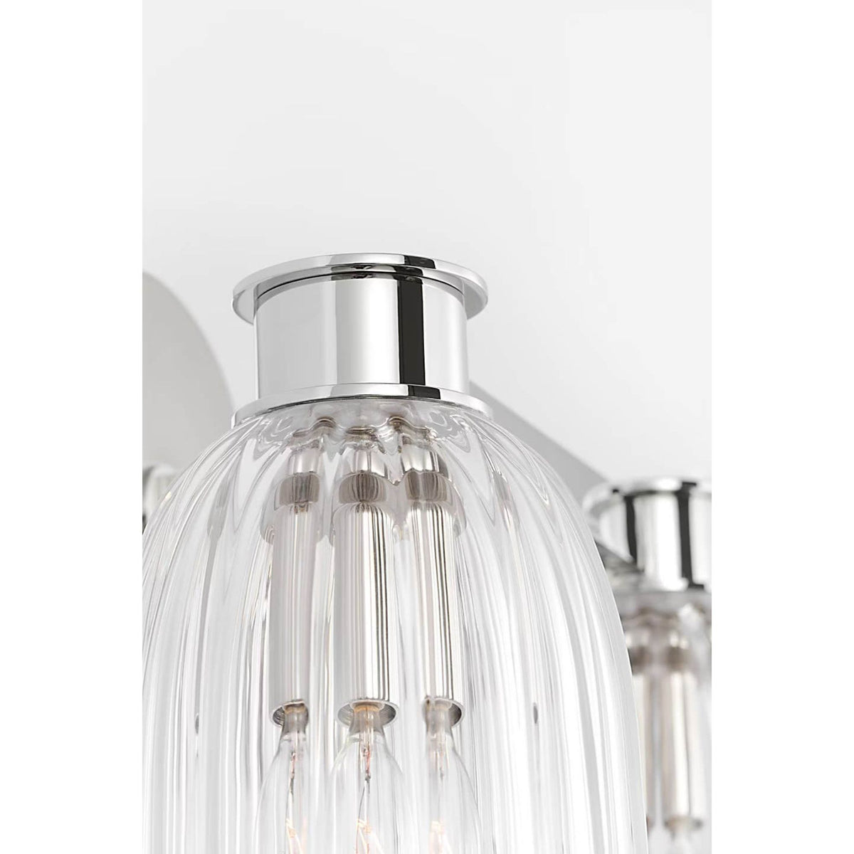 AERIN Asalea Double Sconce in Polished Nickel with Clear Glass W13" x H8.5" x E7"