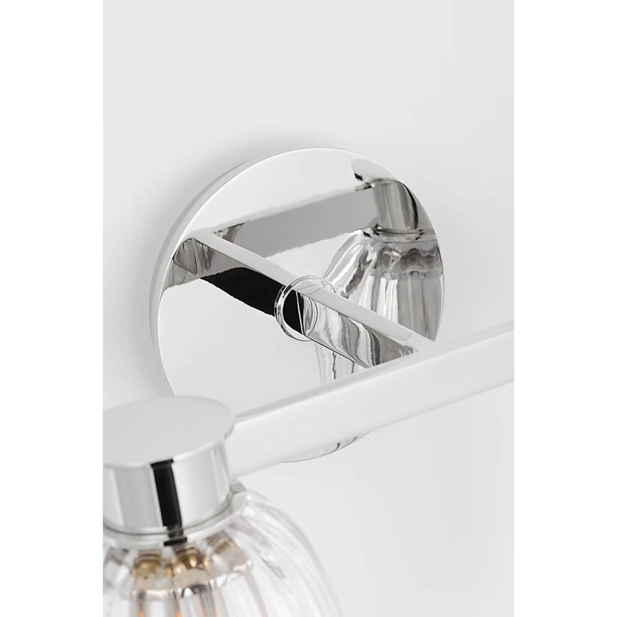 AERIN Asalea Double Sconce in Polished Nickel with Clear Glass W13" x H8.5" x E7"