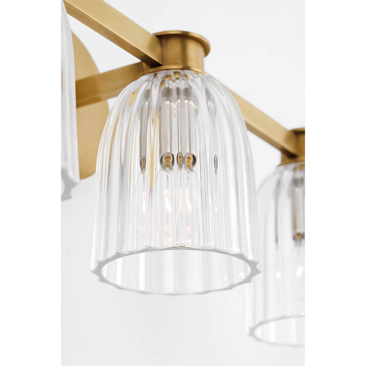 AERIN Asalea Triple Vanity Light in Hand-Rubbed Antique Brass with Clear Glass W21" x H8.5" x E7"