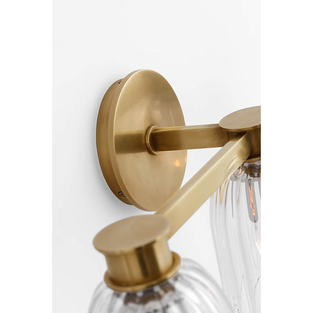 AERIN Asalea Triple Vanity Light in Hand-Rubbed Antique Brass with Clear Glass W21" x H8.5" x E7"
