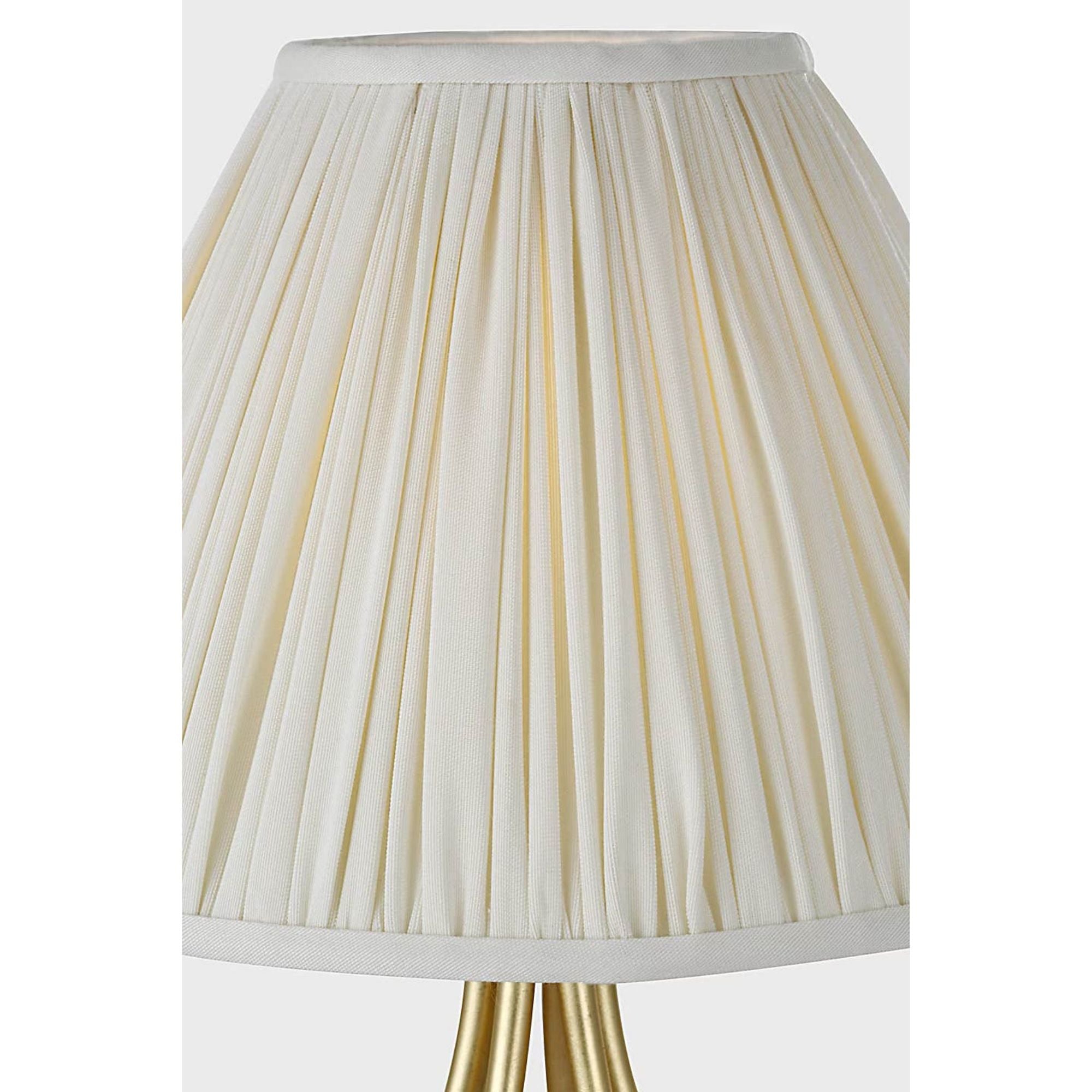 AERIN Jeanne 13" Cordless Accent Lamp in Gild with Silk Pleated Shade W10" x H13.25"