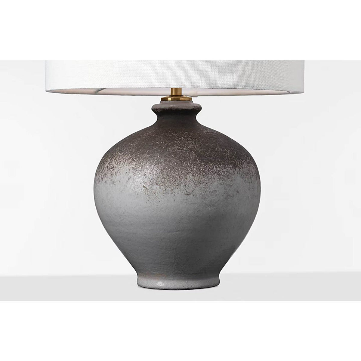 AERIN Gaios 13" Cordless Accent Lamp in Galaxy Grey with Linen Shade W9" x H12.5"