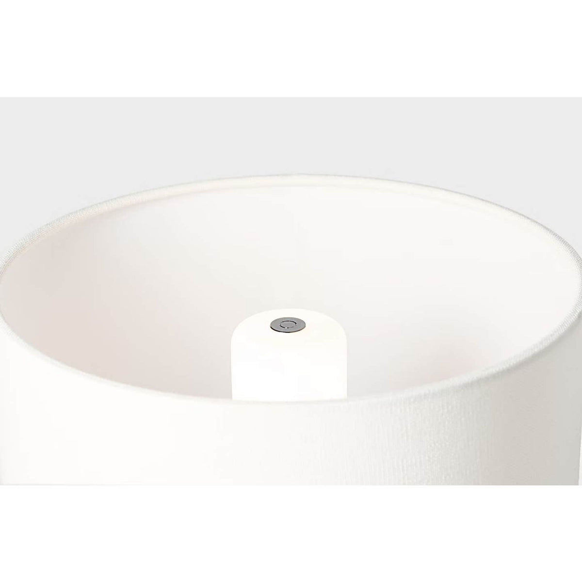 AERIN Gaios 13" Cordless Accent Lamp in Pharaoh White with Linen Shade W9" x H12.5"