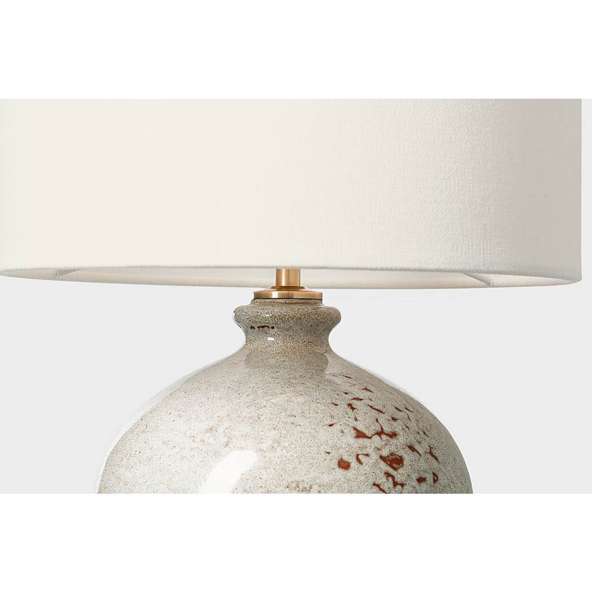 AERIN Gaios 13" Cordless Accent Lamp in Pharaoh White with Linen Shade W9" x H12.5"