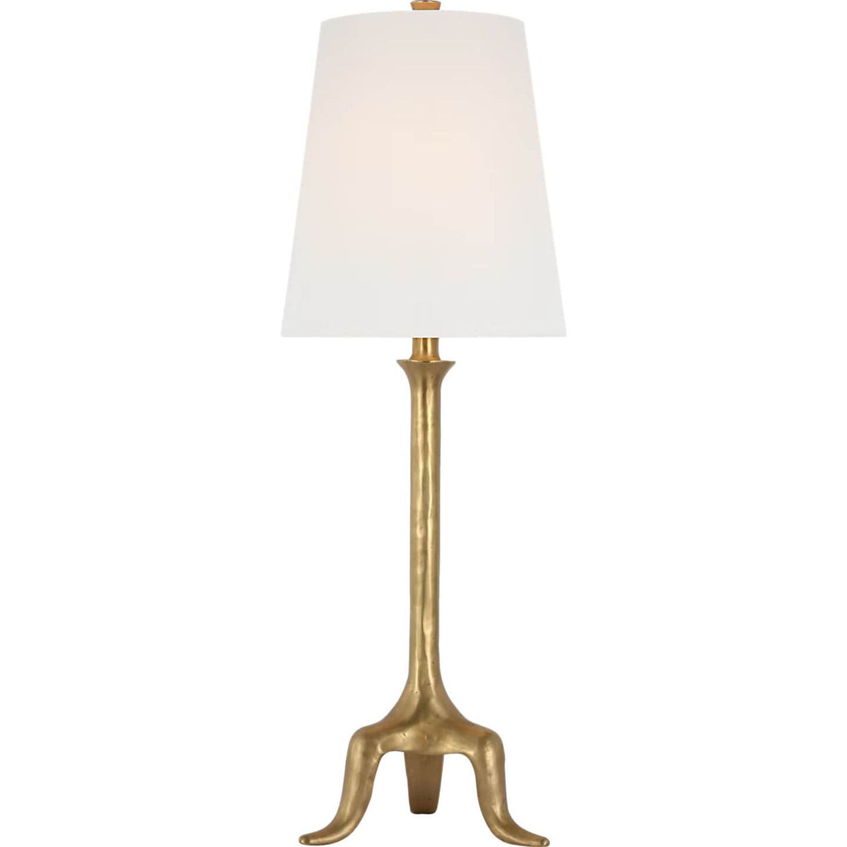 AERIN Mathilde 27" Table Lamp in Hand-Rubbed Antique Brass with Linen Shade W9" x H27.25"