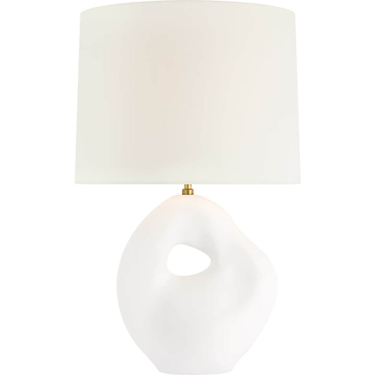 AERIN Adria 25" Cordless Table Lamp in Plaster White with Linen Shade W15.25" x H25.25"