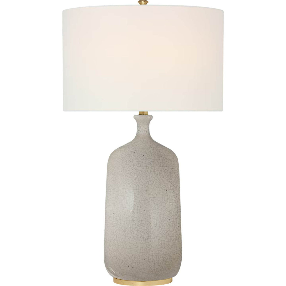 AERIN Culloden Table Lamp in Bone Craquelure with Linen Shade W18" x H32.5"