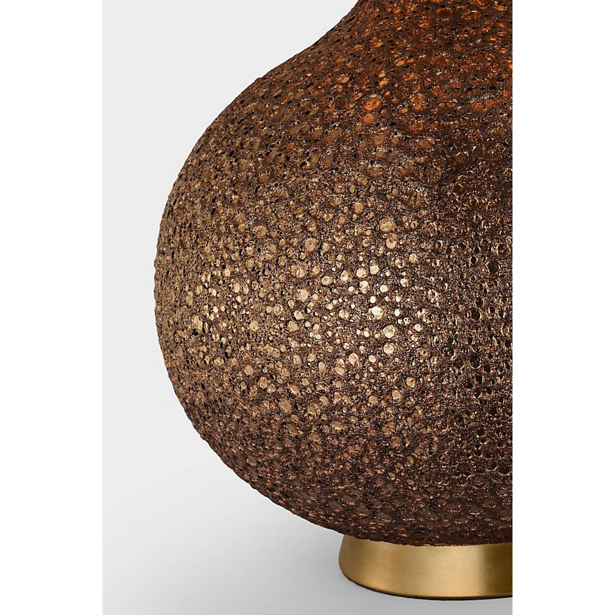 AERIN Hunlen Cordless Table Lamp in Burnt Gold with Linen Shade W8.5" x H25.25"