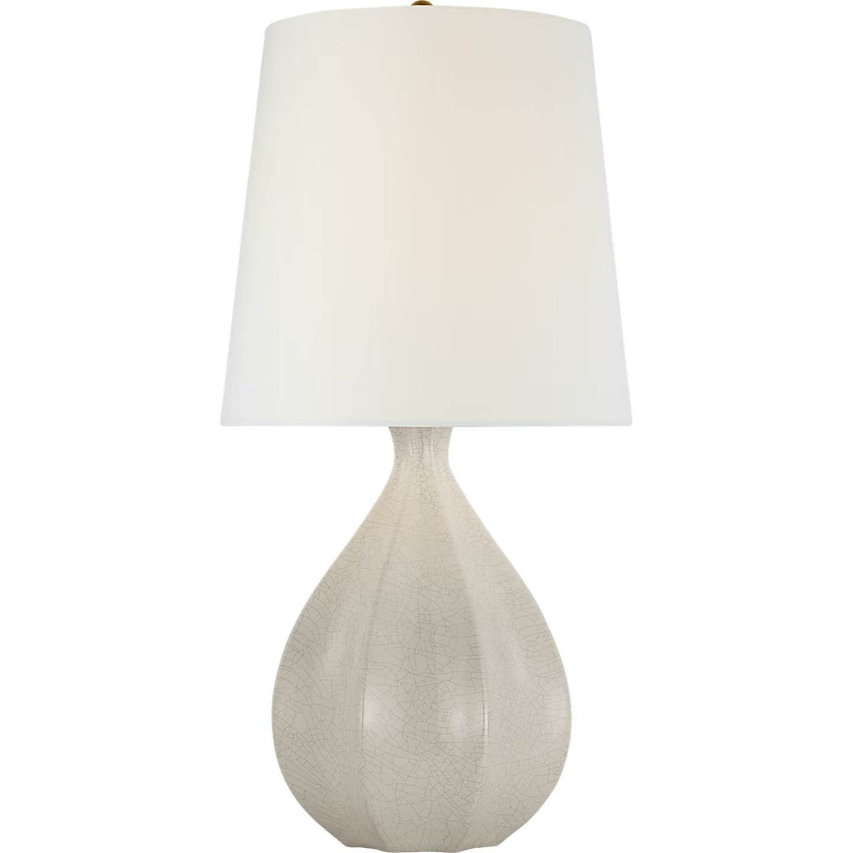 AERIN Rana Large Table Lamp in Bone Craquelure with Linen Shade W14.5" x H30"