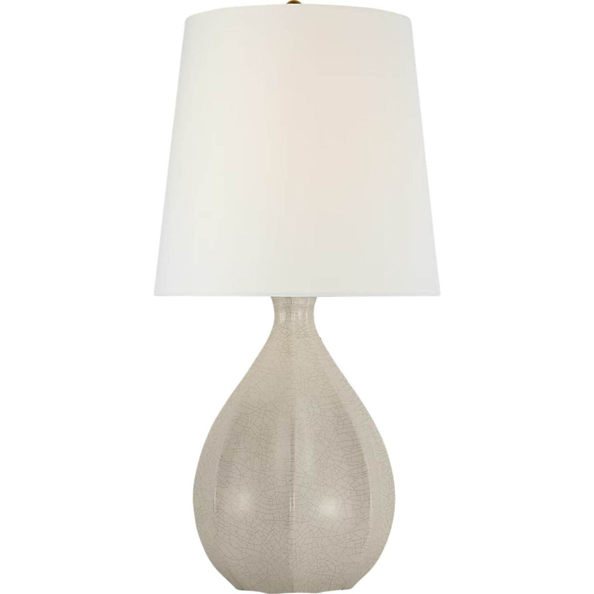 AERIN Rana Large Table Lamp in Bone Craquelure with Linen Shade W14.5" x H30"