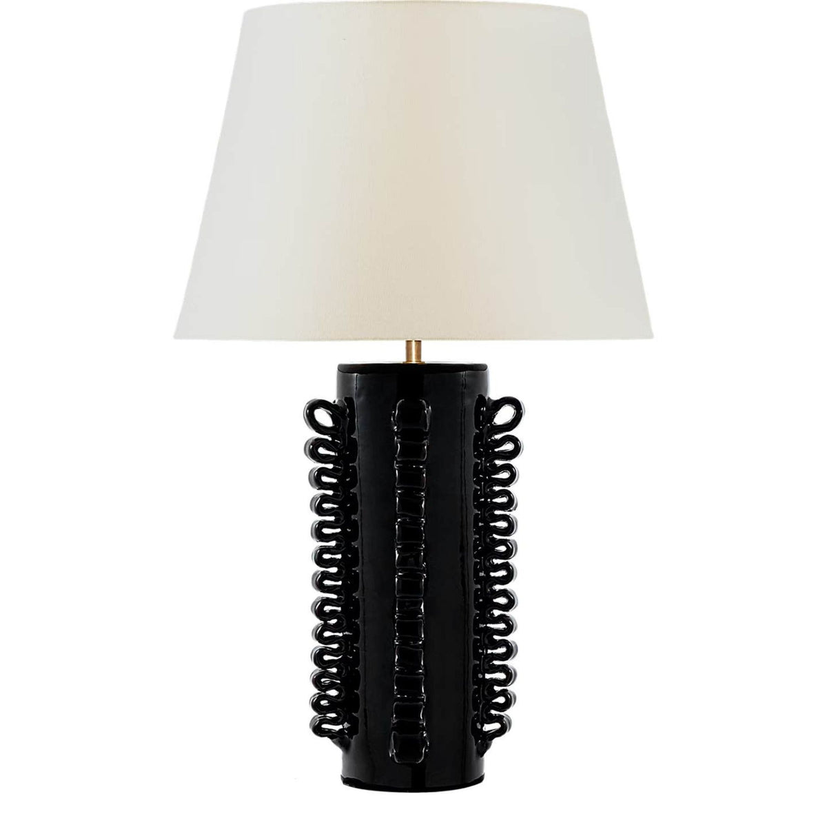 AERIN Amandine 25" Table Lamp in Raven Black with Linen Shade W15" x H24.75"