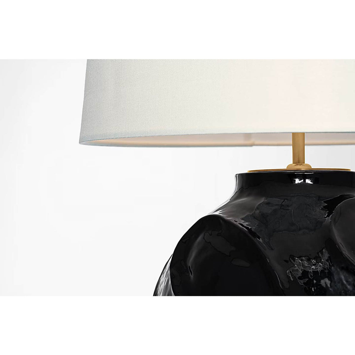 AERIN Idalia 28" Sculpted Table Lamp in Raven Black with Linen Shade W17" x H28.25"