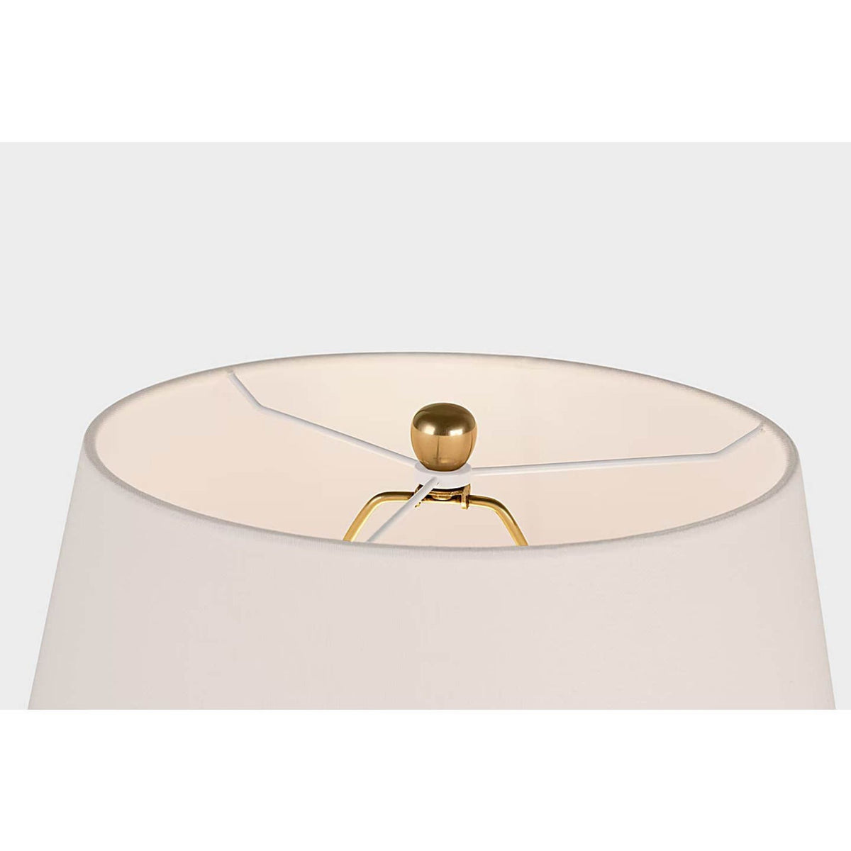 AERIN Rocco 27" Table Lamp in White with Linen Shade W17" x H27.25"
