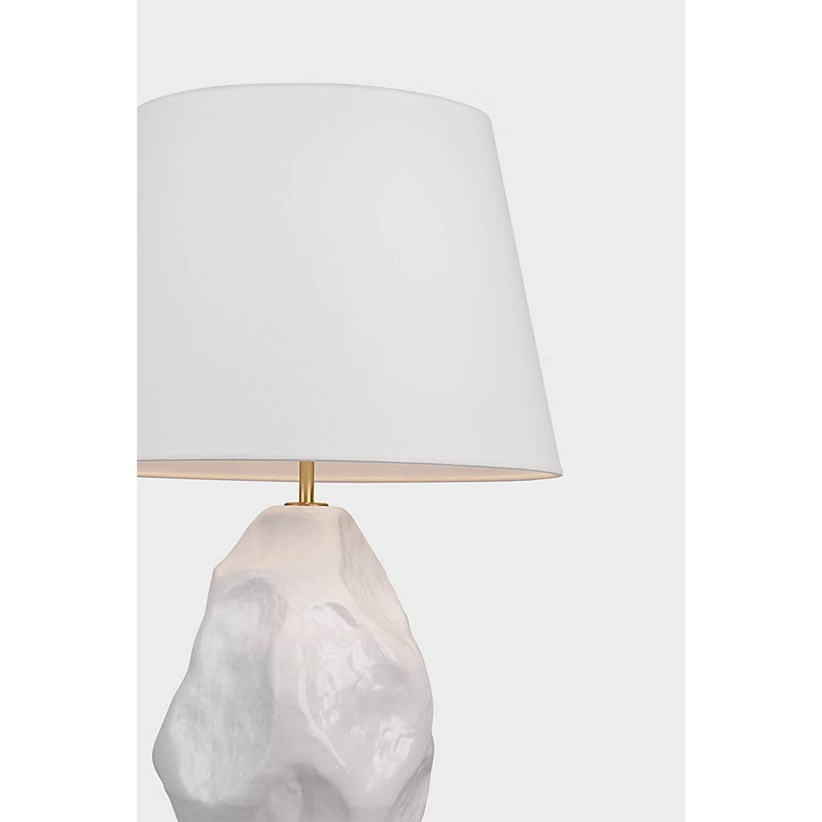 AERIN Rocco 27" Table Lamp in White with Linen Shade W17" x H27.25"