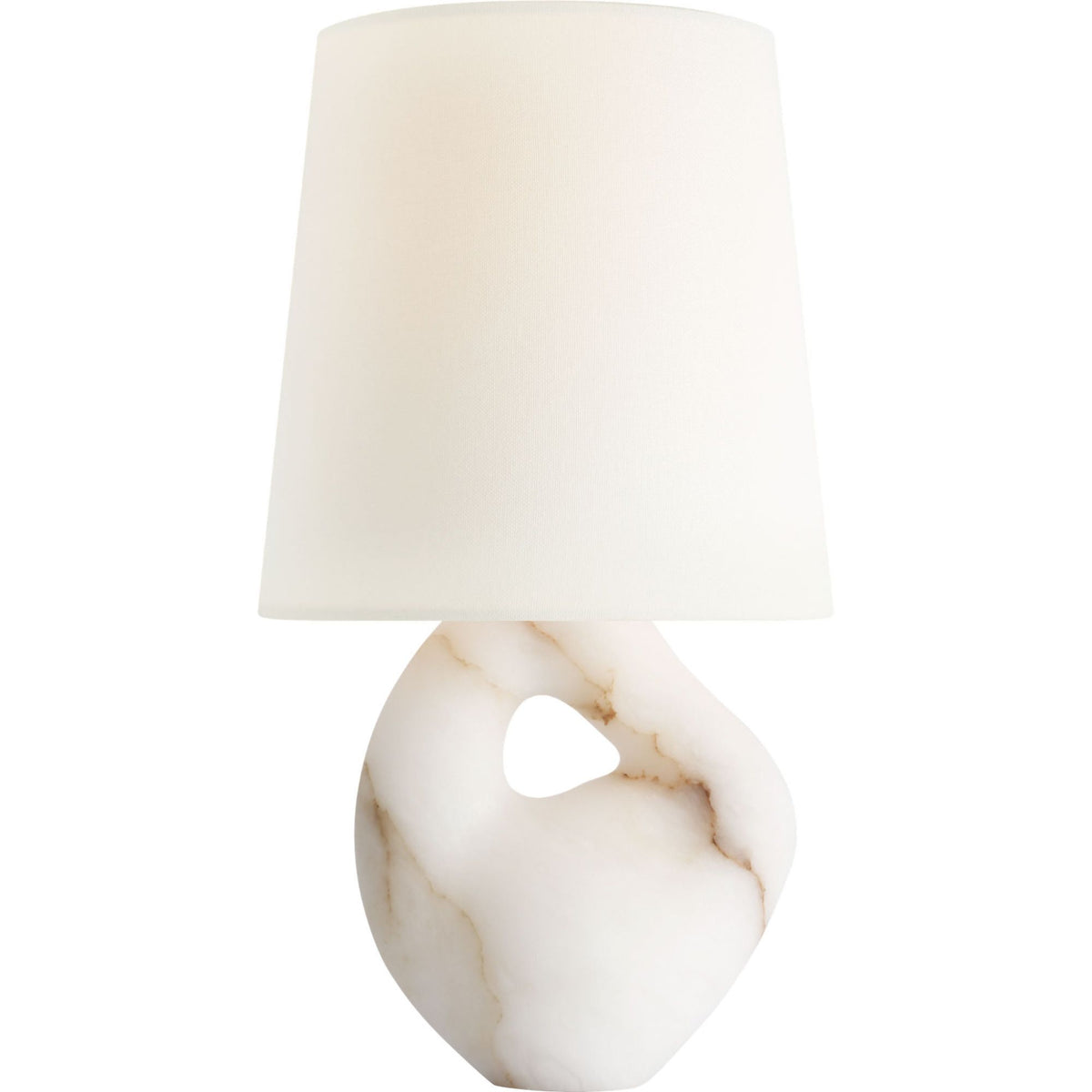 AERIN Adria 16" Table Lamp in Alabaster with Linen Shade W9" x H16"