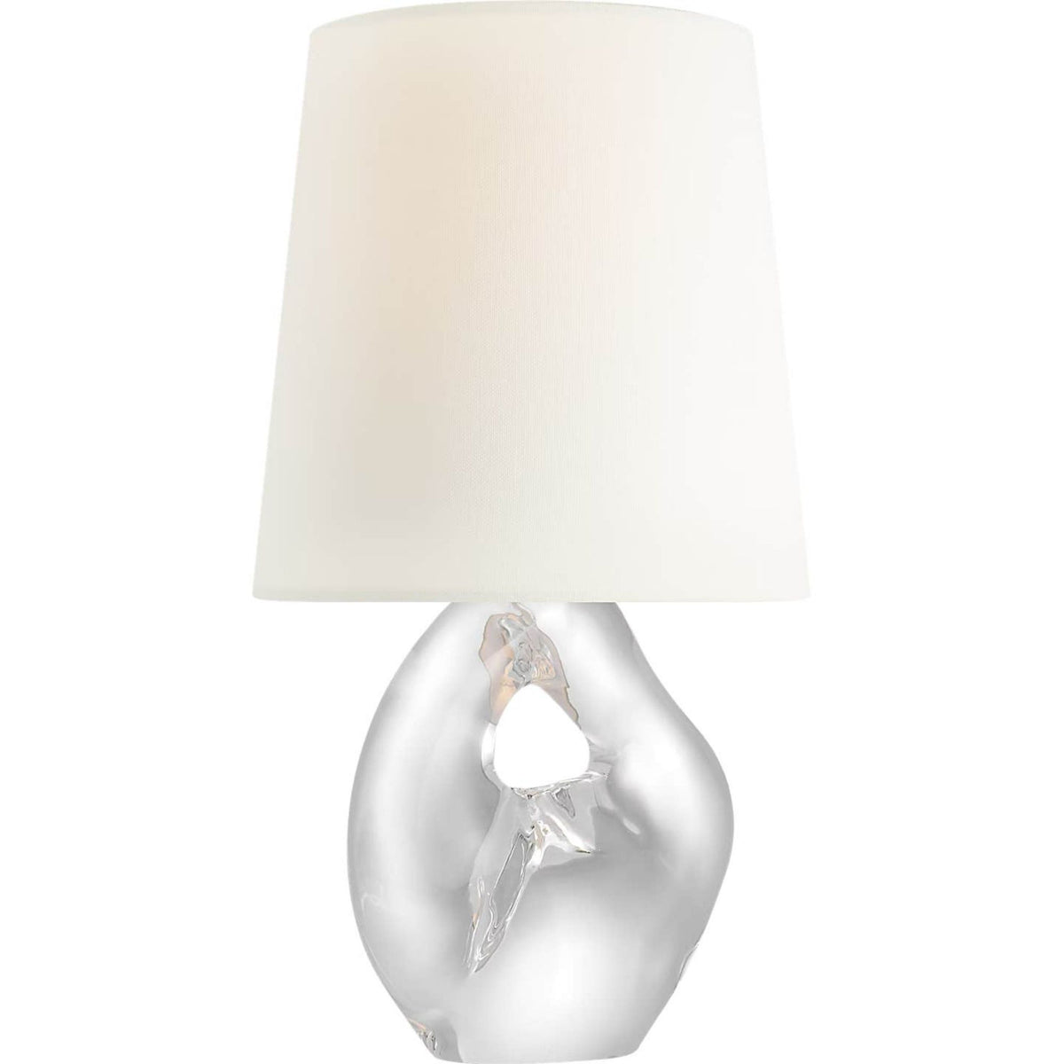 AERIN Adria 16" Cordless Table Lamp in Crystal with Linen Shade W9" x H16"