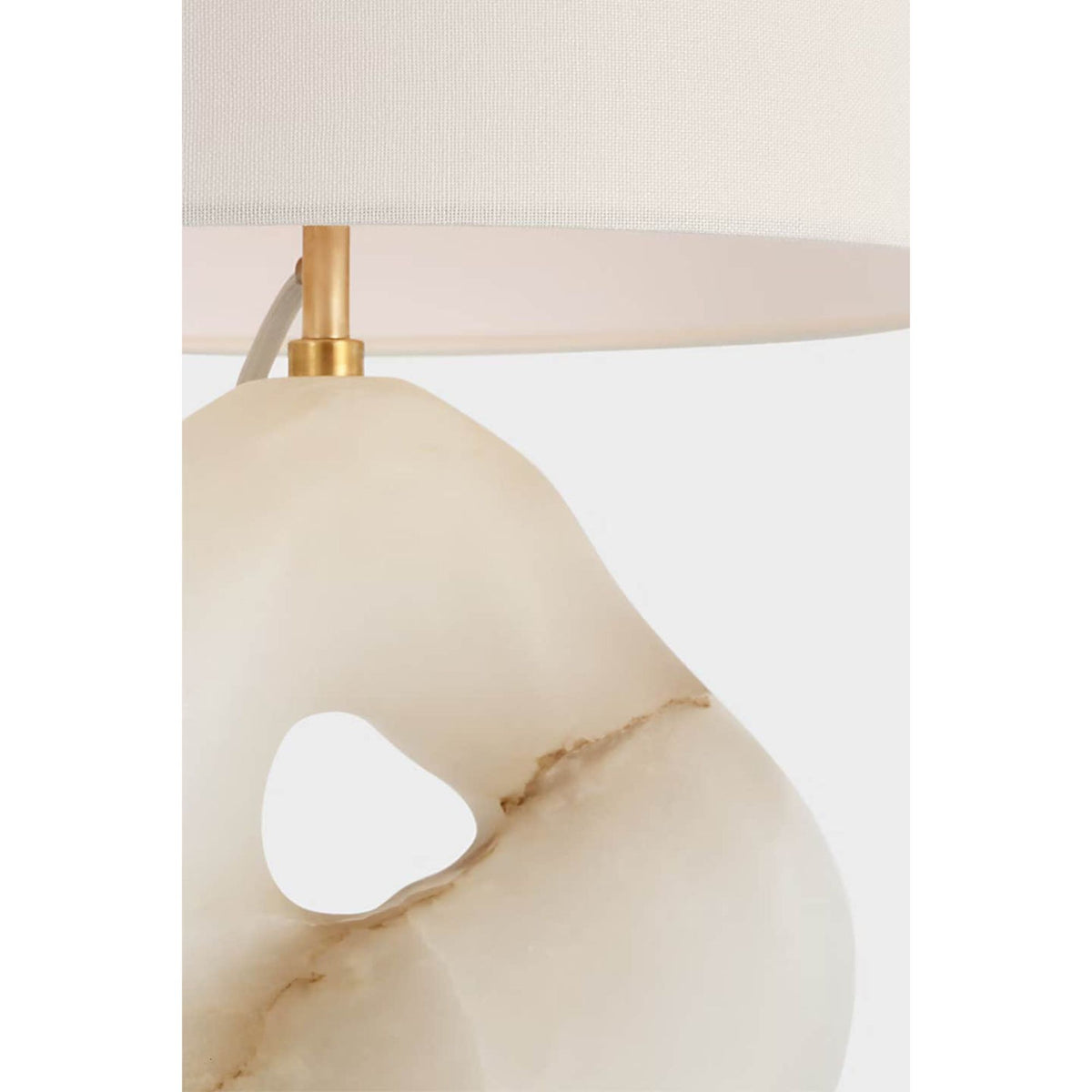 AERIN Adria 25" Table Lamp in Alabaster with Linen Shade W15.25" x H25.25"