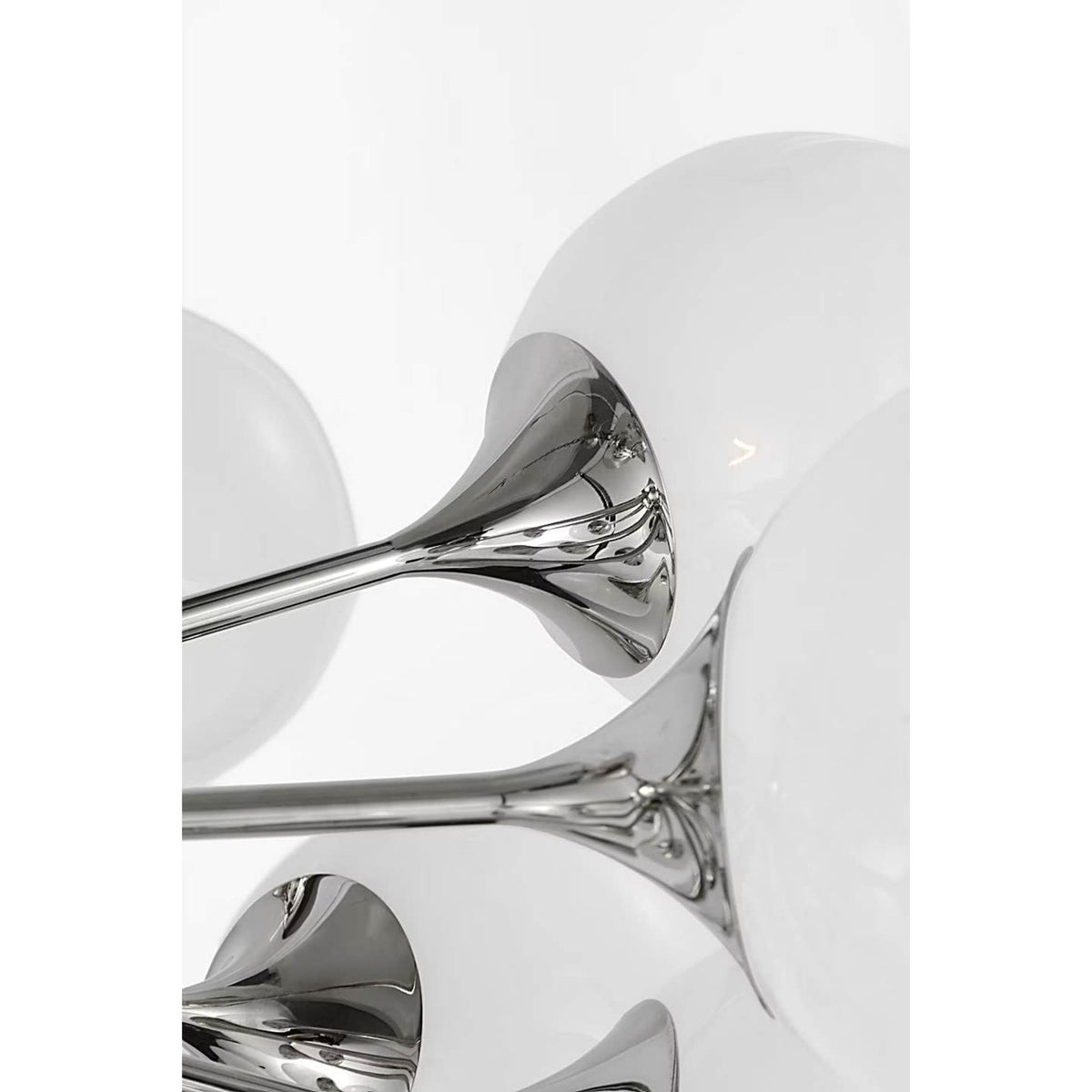 AERIN Cristol 43" Flush Mount in Polished Nickel with White Strie Glass W43.25" x H22.75"