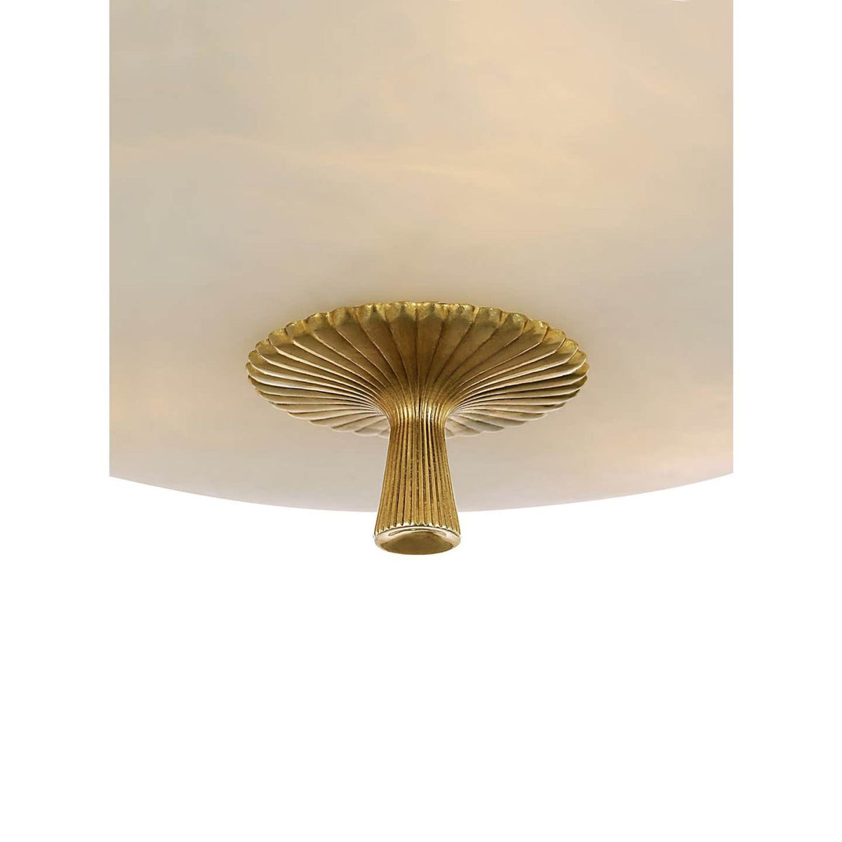 AERIN Pascal 14" Bowl Semi-Flush Mount in Hand-Rubbed Antique Brass with Alabaster W14" x H8.25"