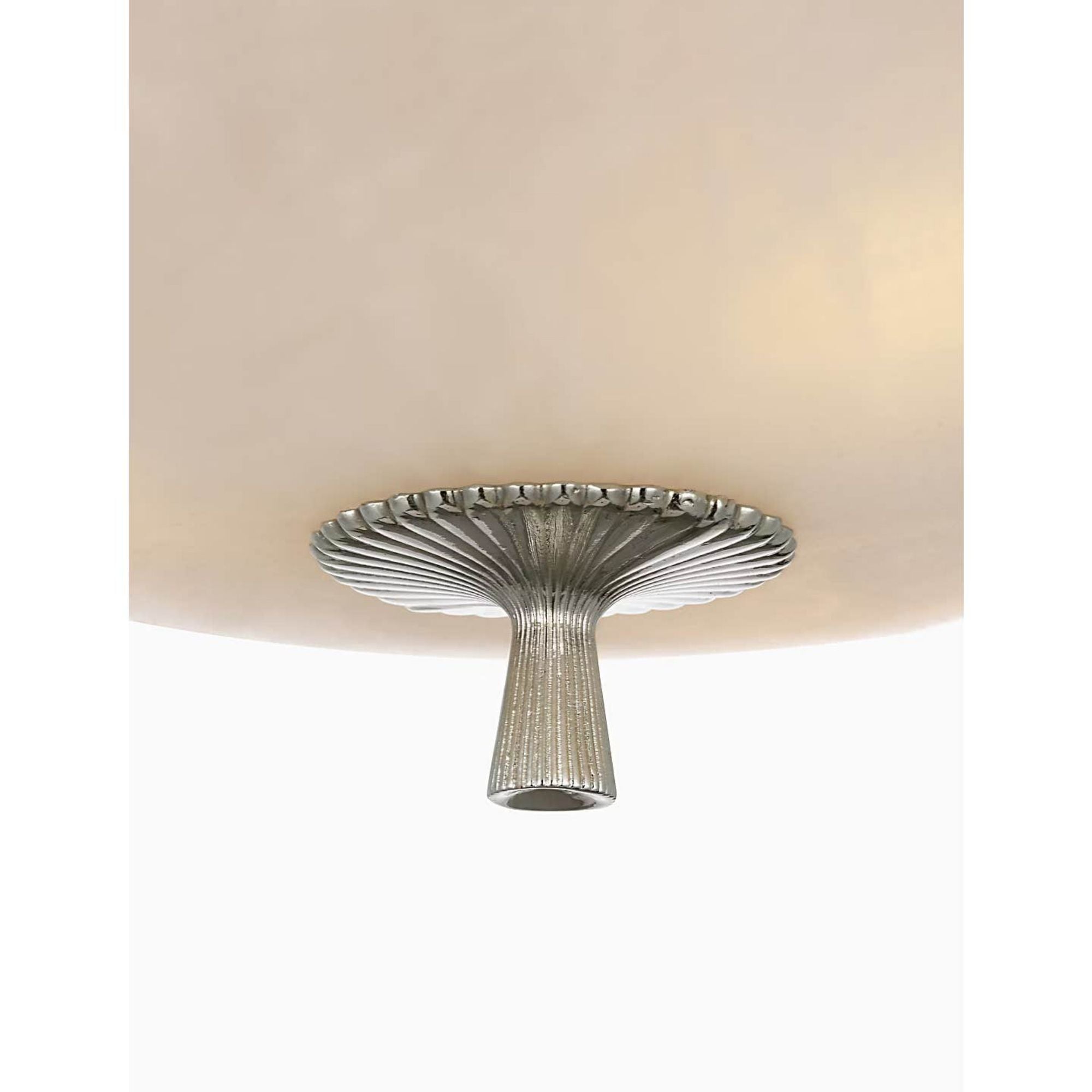 AERIN Pascal 14" Bowl Semi-Flush Mount in Polished Nickel with Alabaster W14" x H8.25"