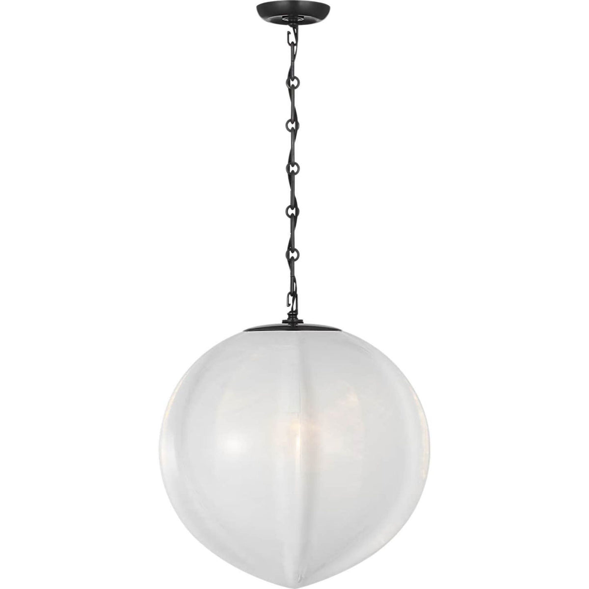 AERIN Rae 17" Pendant in Bronze with White Strie Glass W17.25" x H19.5"