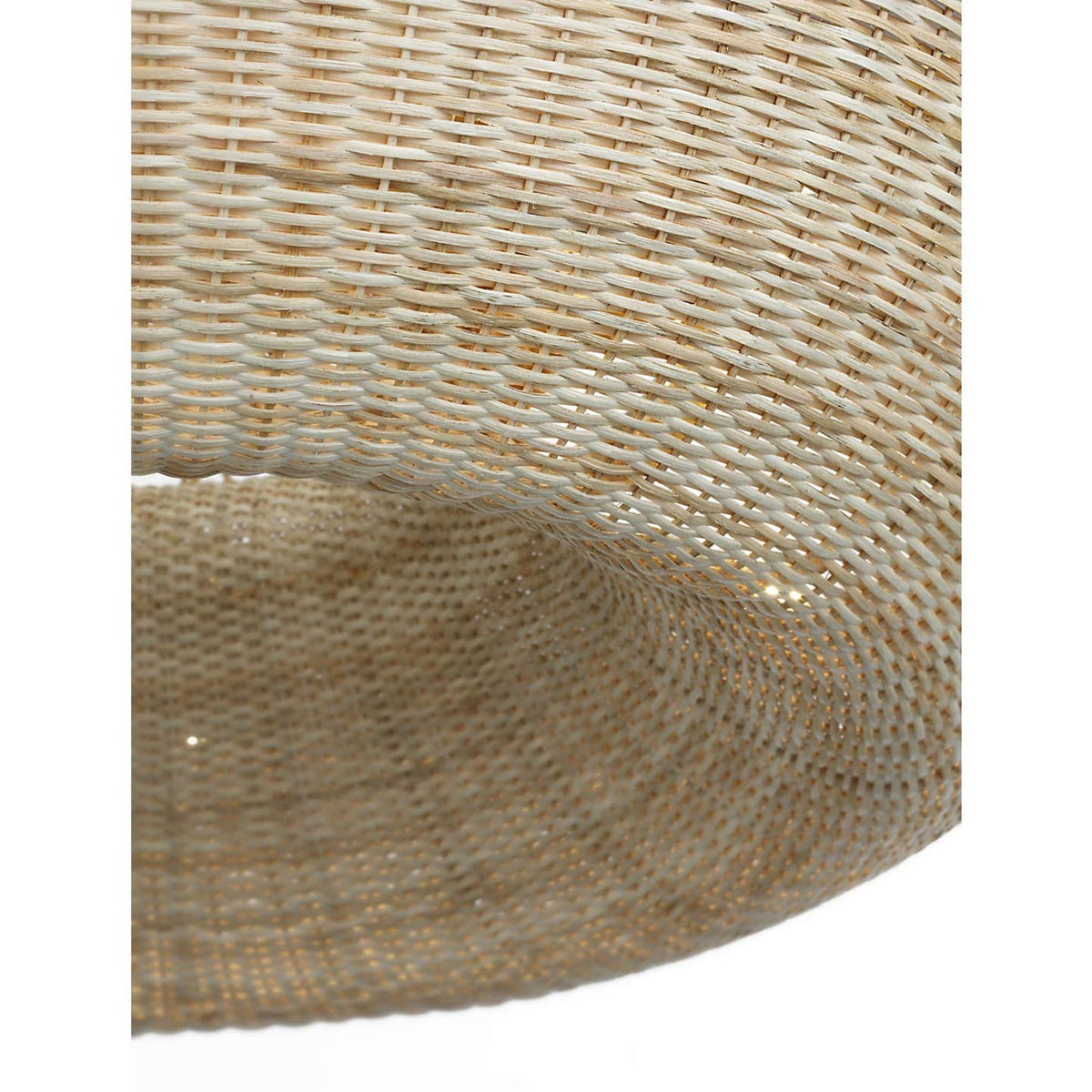 AERIN Devon 35" Chandelier in Hand-Rubbed Antique Brass with Blonde Wicker W35" x H24"