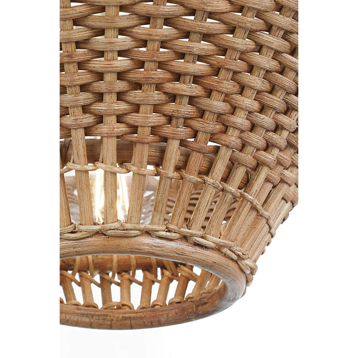 AERIN Elona 24" Chandelier in Hand-Rubbed Antique Brass with Natural Wicker W24" x H15"