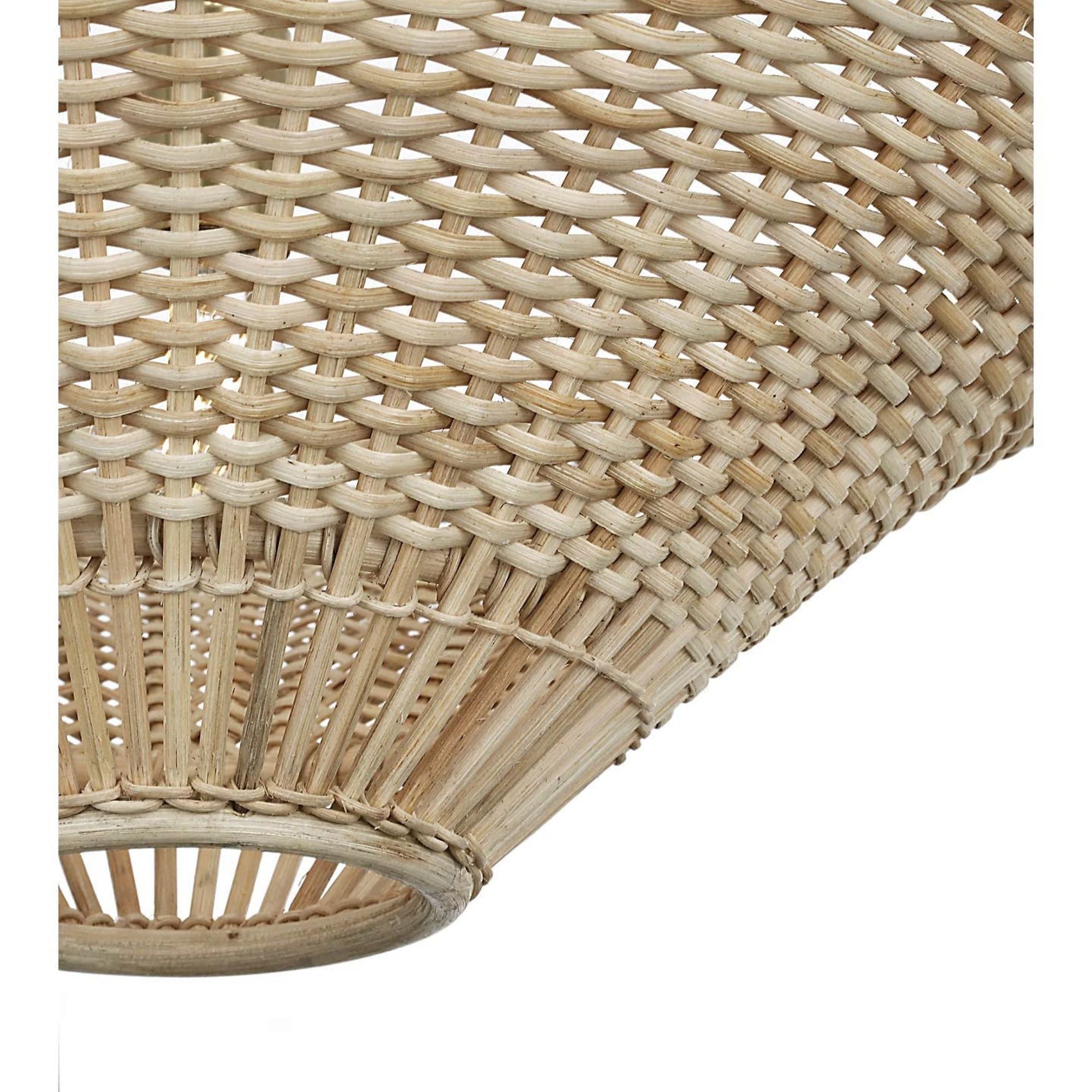 AERIN Elona 36" Chandelier in Hand-Rubbed Antique Brass with Blonde Wicker W36" x H21.25"