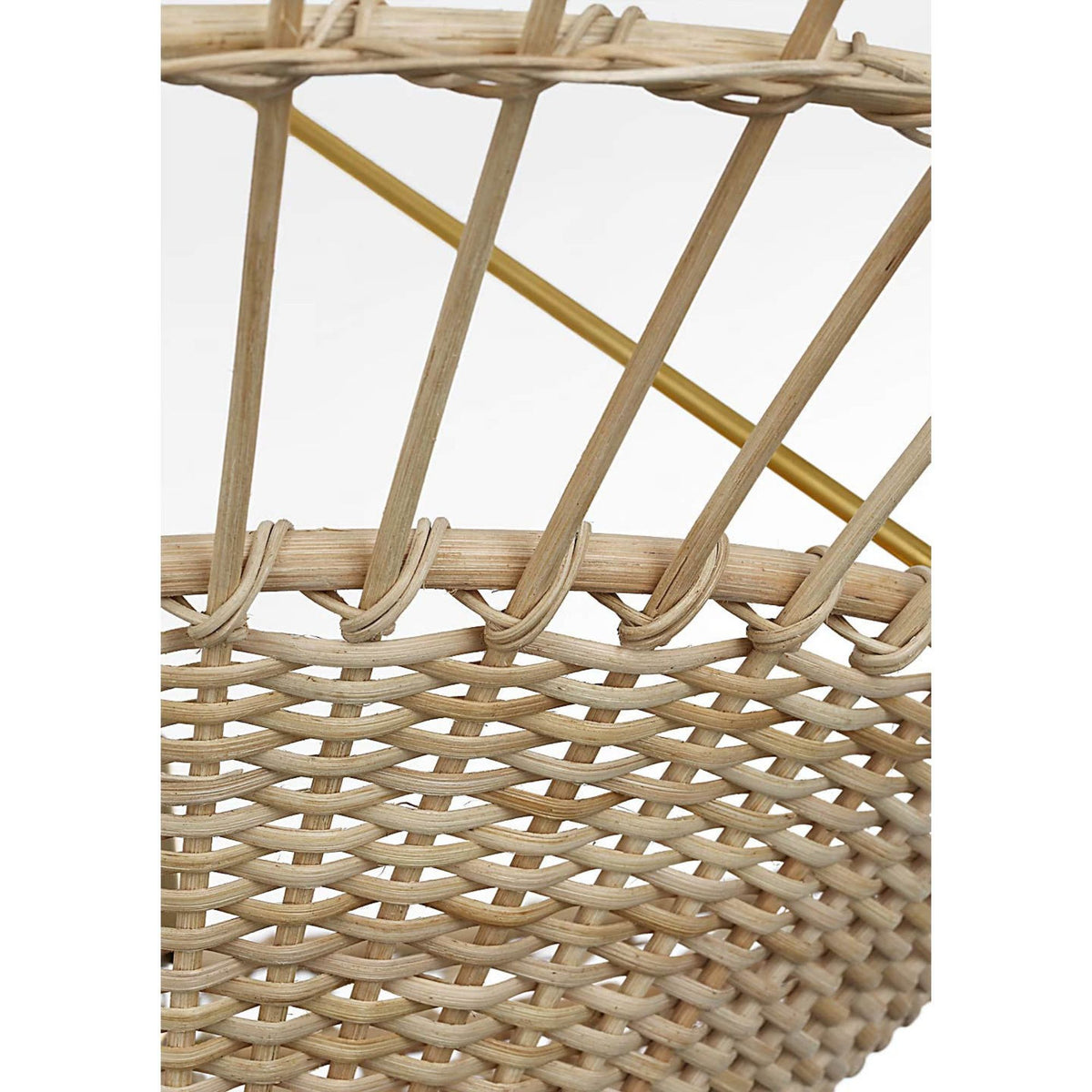 AERIN Elona 36" Chandelier in Hand-Rubbed Antique Brass with Blonde Wicker W36" x H21.25"