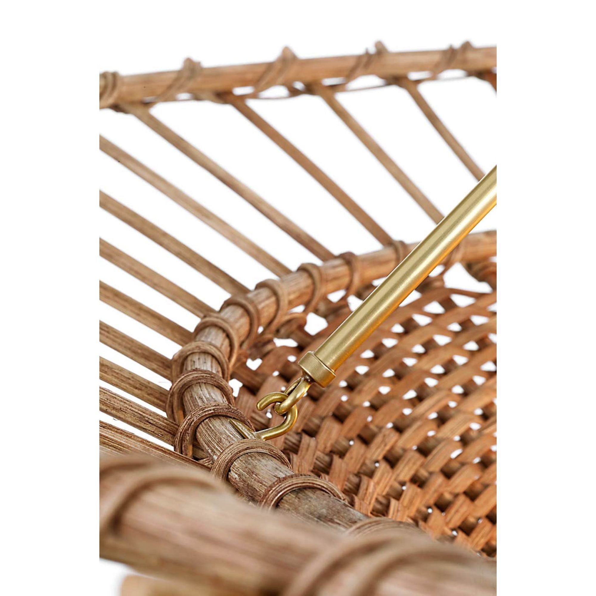 AERIN Elona 36" Chandelier in Hand-Rubbed Antique Brass with Natural Wicker W36" x H21.25"