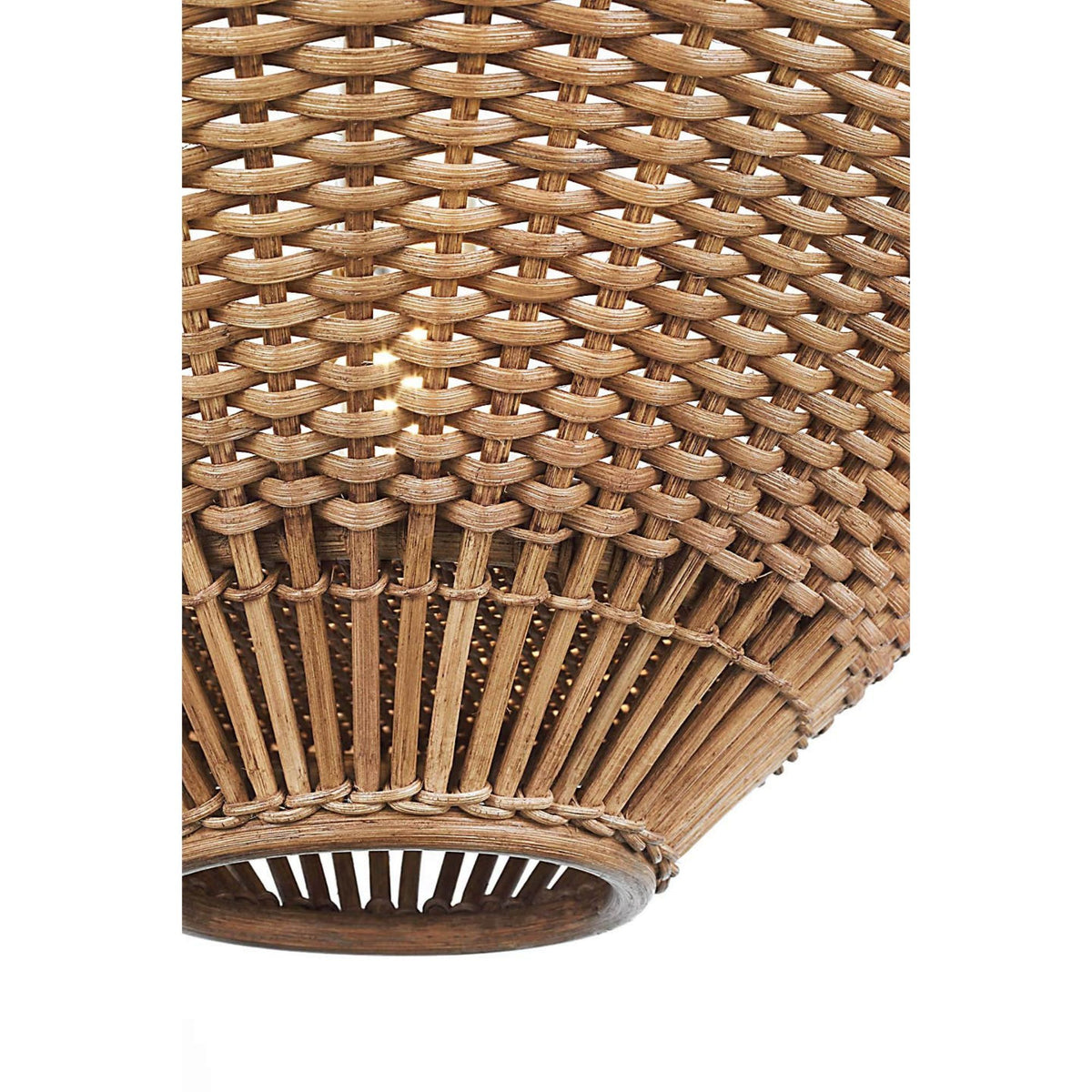 AERIN Elona 36" Chandelier in Hand-Rubbed Antique Brass with Natural Wicker W36" x H21.25"