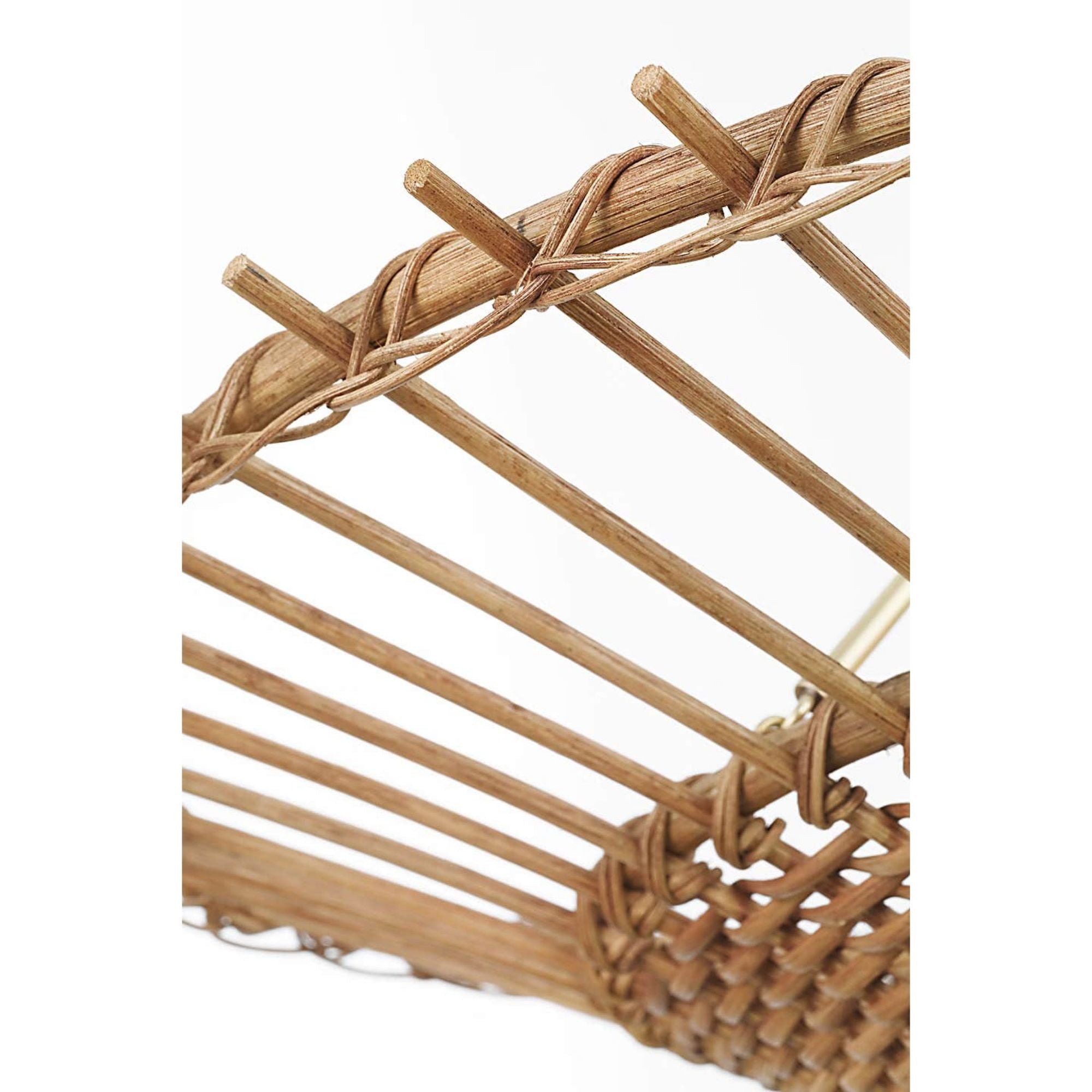 AERIN Elona 36" Chandelier in Hand-Rubbed Antique Brass with Natural Wicker W36" x H21.25"
