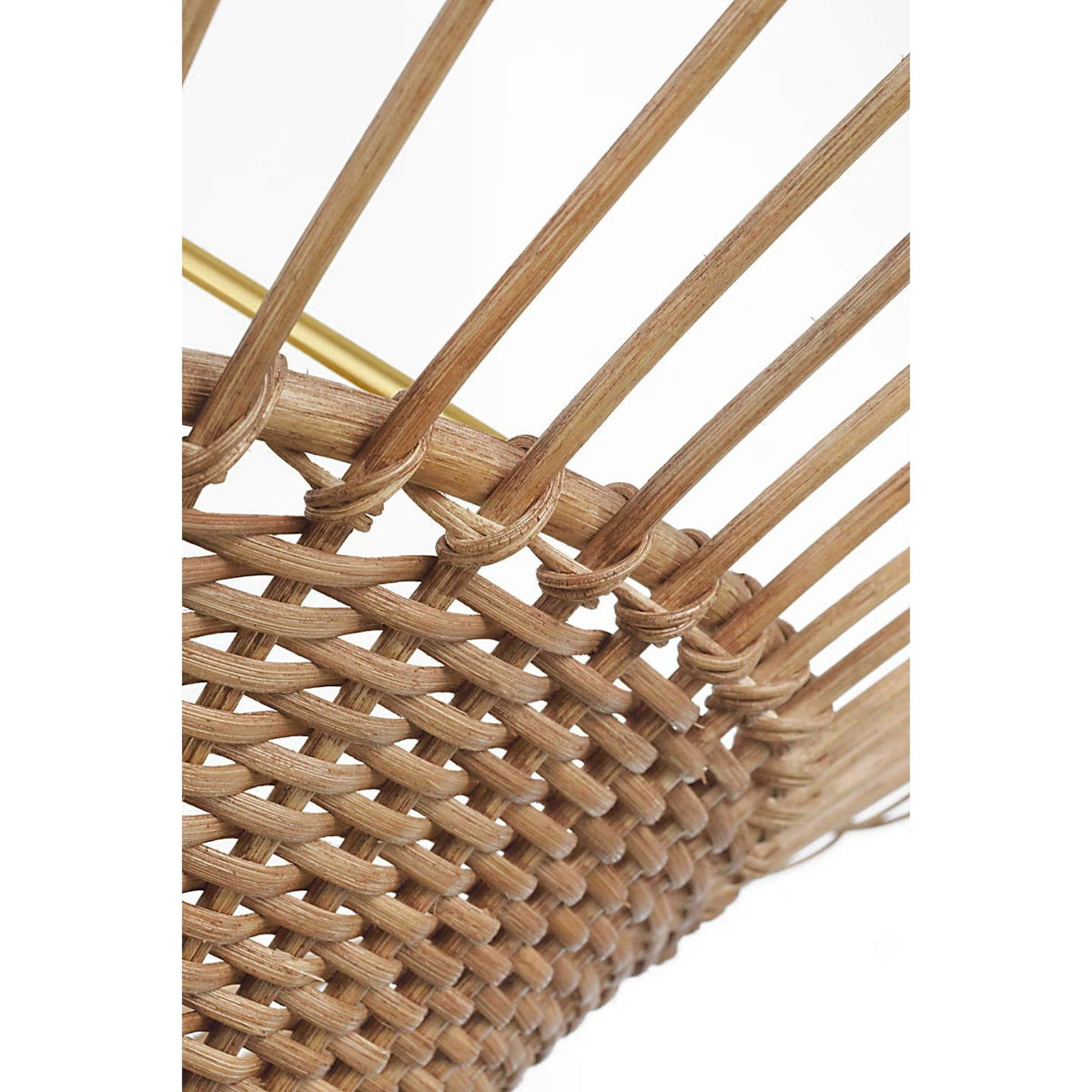 AERIN Elona 36" Chandelier in Hand-Rubbed Antique Brass with Natural Wicker W36" x H21.25"