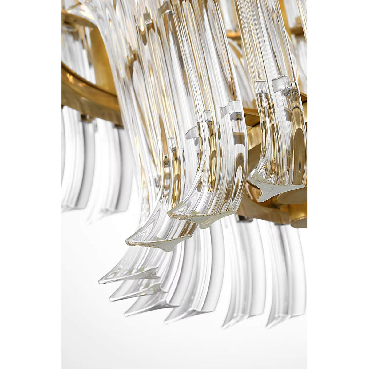 AERIN Rhine 34" Three Tier Chandelier in Hand-Rubbed Antique Brass with Crystal W34" x H21.75"