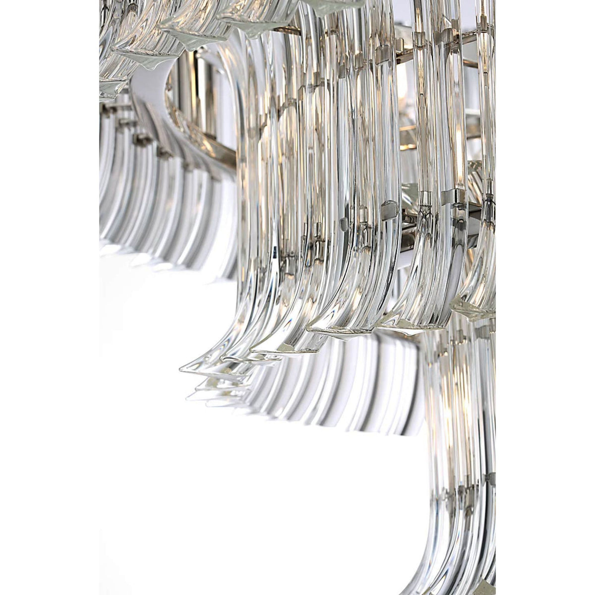 AERIN Rhine 34" Three Tier Chandelier in Polished Nickel with Crystal W34" x H21.75"