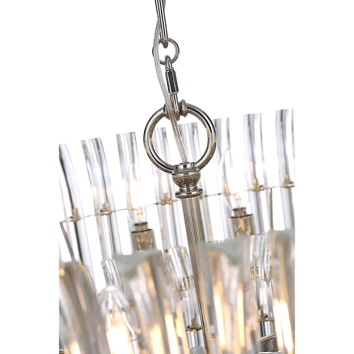 AERIN Rhine 34" Three Tier Chandelier in Polished Nickel with Crystal W34" x H21.75"