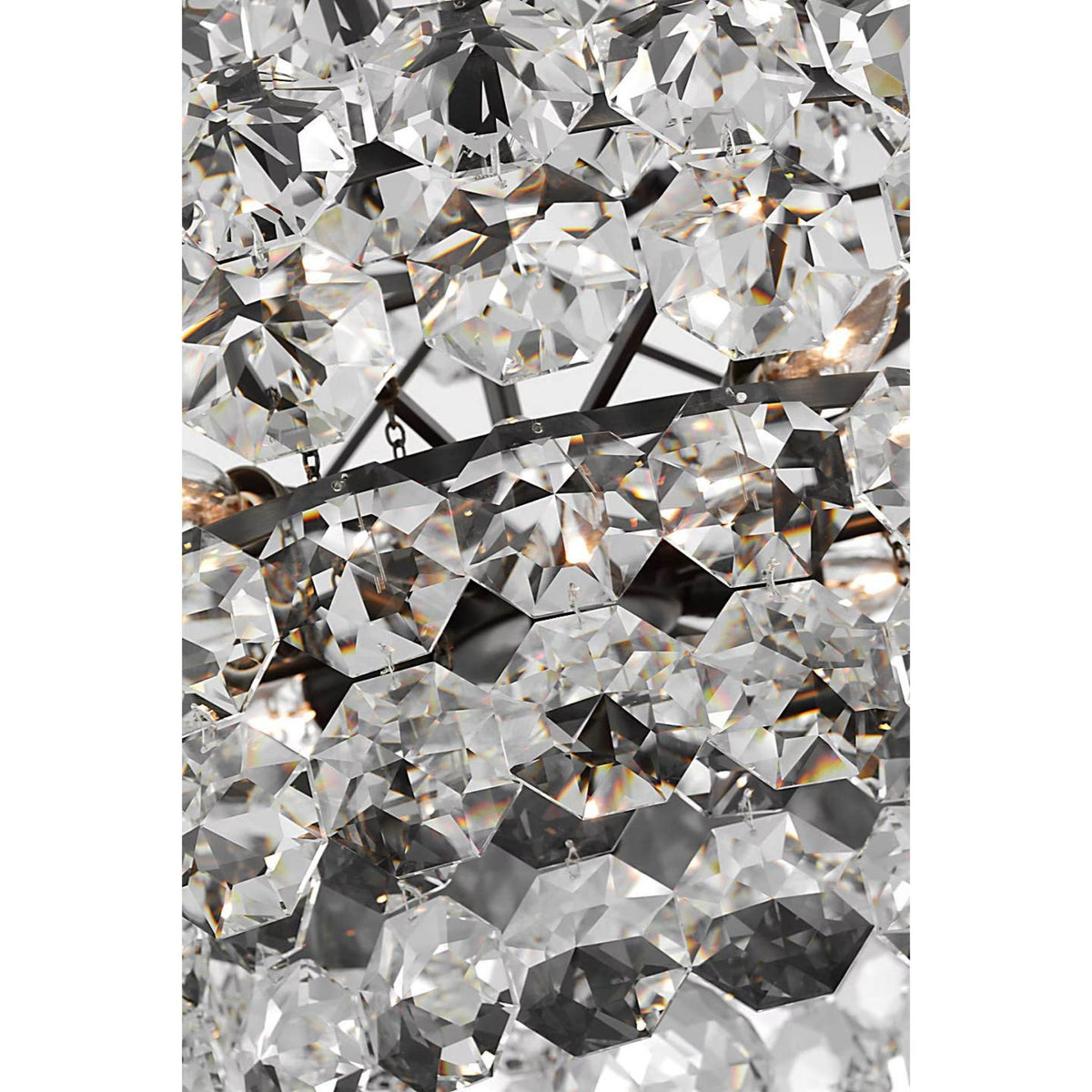 AERIN Sanger Small Chandelier in Bronze with Crystal W29" x H19"