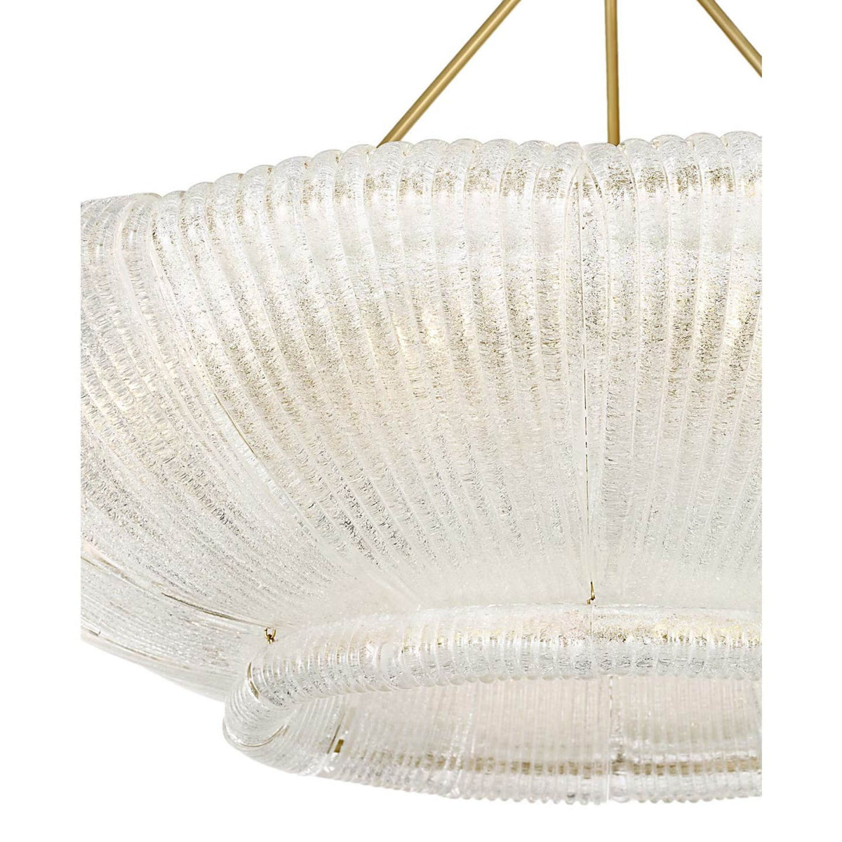 AERIN Claude 39" Chandelier in Hand-Rubbed Antique Brass with Clear Graniglia Glass W37.75"