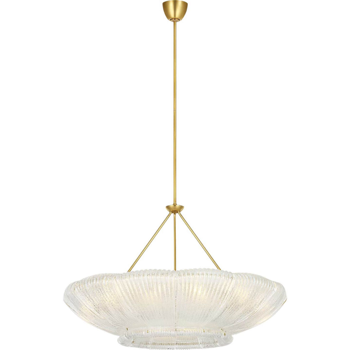 AERIN Claude 39" Chandelier in Hand-Rubbed Antique Brass with Clear Graniglia Glass W37.75"