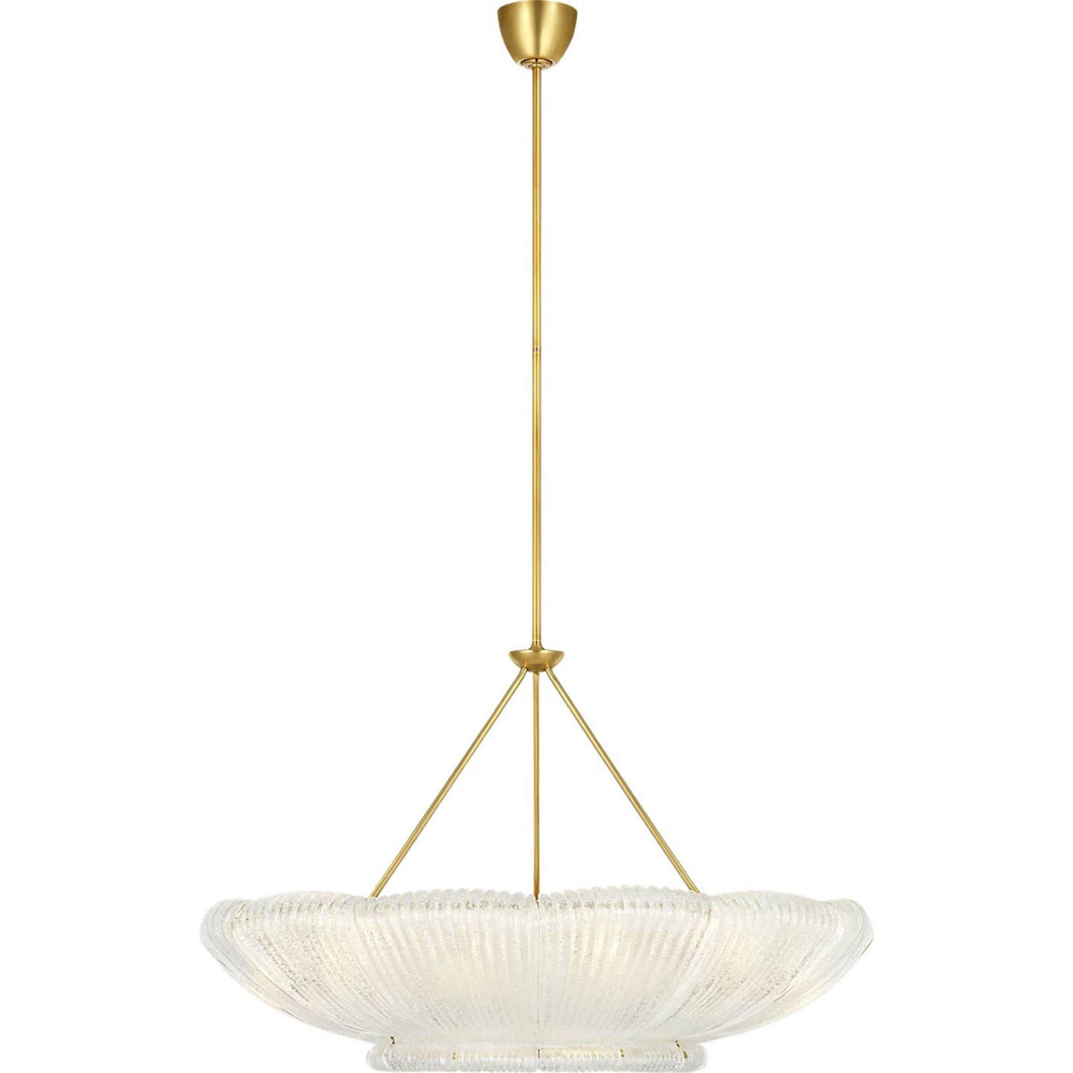 AERIN Claude 39" Chandelier in Hand-Rubbed Antique Brass with Clear Graniglia Glass W37.75"