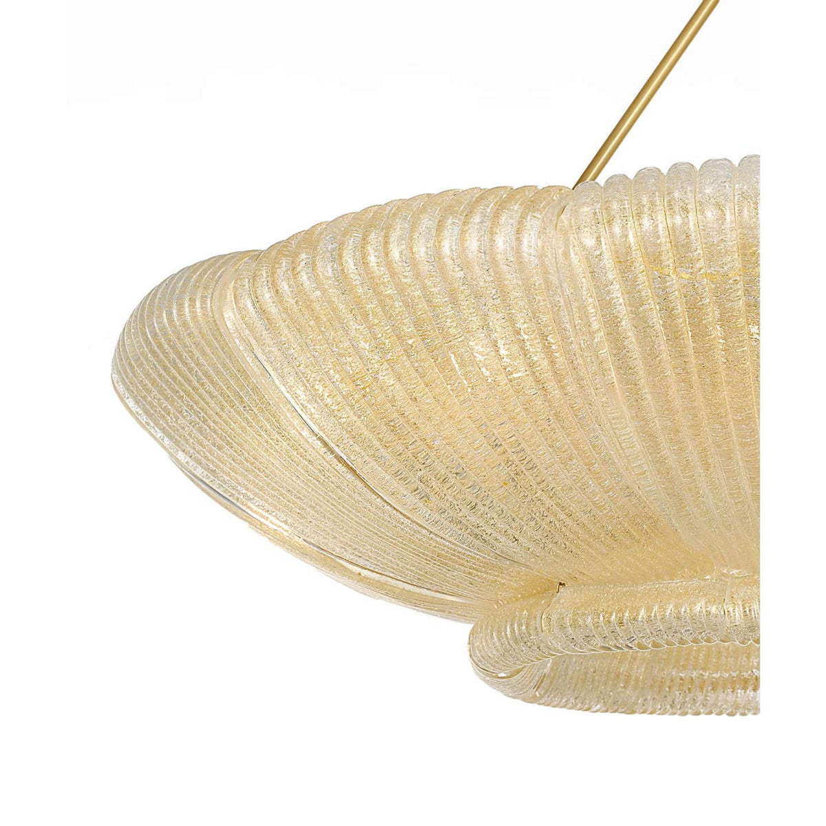 AERIN Claude 39" Chandelier in Hand-Rubbed Antique Brass with Gold Graniglia Glass W37.75"