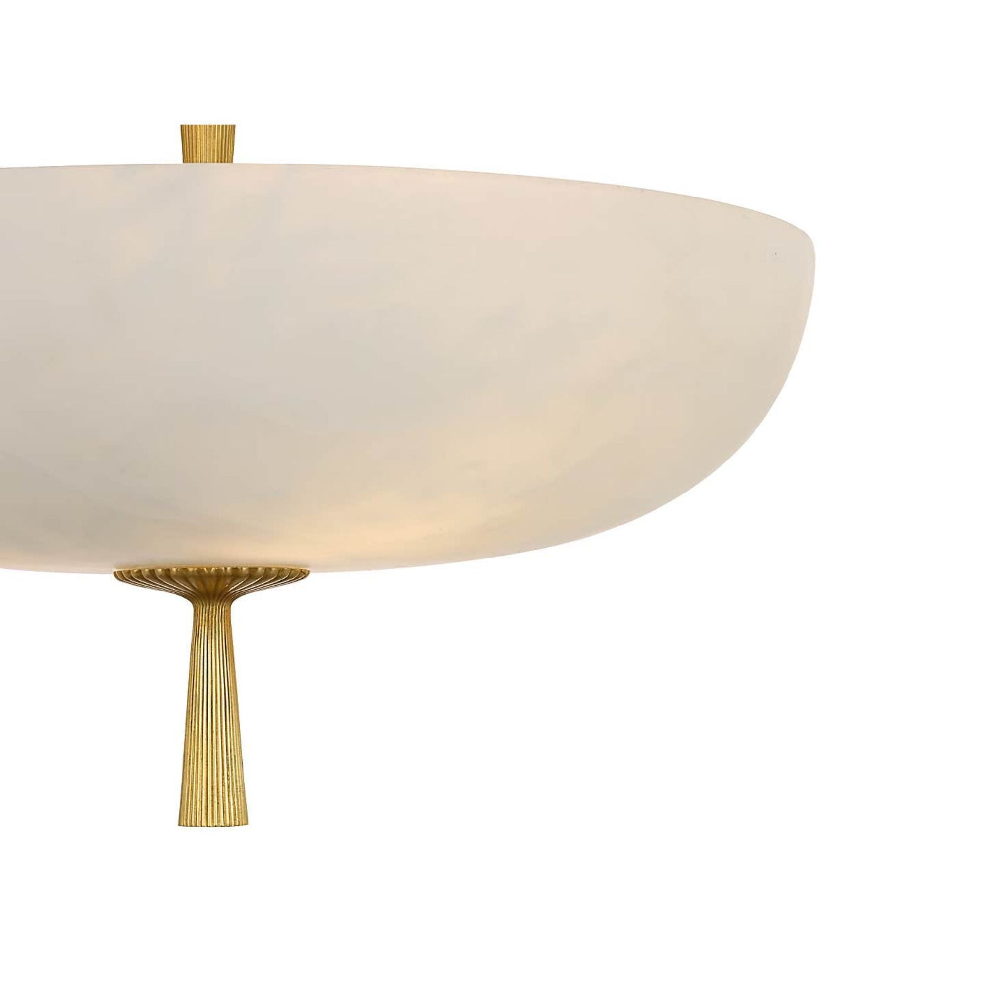 AERIN Pascal 19" Bowl Pendant in Hand-Rubbed Antique Brass with Alabaster W19"